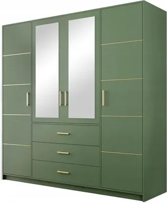 Produktbild von BETTSO Kleiderschrank Drehtürenschrank Garderobenschrank mit Spiegel Schlafzimmer Garderobe BALI II D4