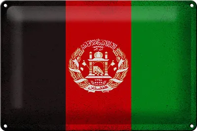 Produktbild von Blechschild Flagge Afghanistans 30x20cm Afghanistan Vintage
