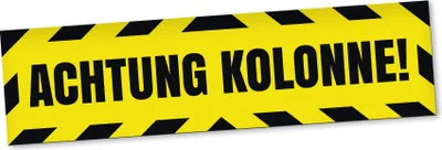 Produktbild von PantherPixel Achtung Kolonne Magnetschild Auto Kolonnenverkehr LKW Magnetfolie Geschenkidee 20 x 5 cm REFLEKTIEREND