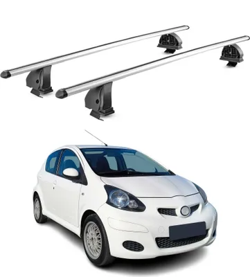 Image de Barres de toit transversales Alu pour Toyota Aygo I 2005-2014 75 kg Gris 2x