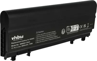 Produktbild von vhbw Akku Ersatz für Dell WGCW6, VVONF, Y6KM7, Y594M für Notebook (6600 mAh, 11,1 V, Li-Ion)