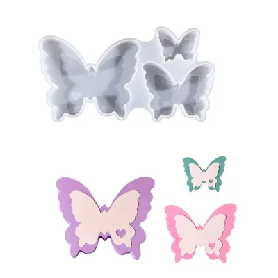 Produktbild von 3-teiliges Silikon-Schmetterlingsform-Set, Kerzenformen, Silikon-Kerzenformen, Sommer-Gipsformen, geeignet für DIY-Kerzen und Seifenbastelarbeiten