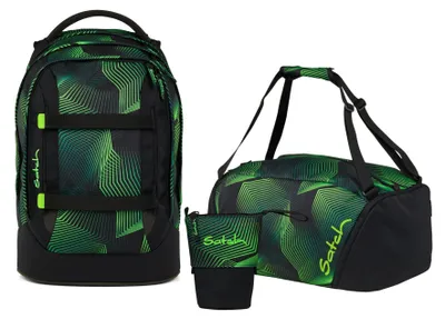 Produktbild von Satch, Schulrucksack-Set PACK Seismic Green 3-teilig, ab 5. Klasse
