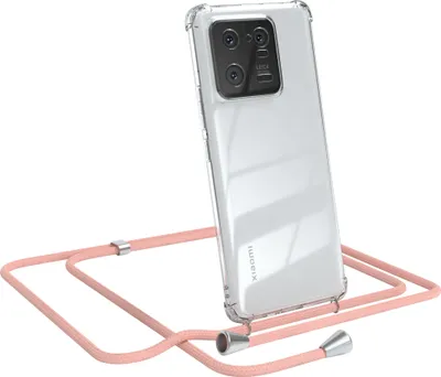 Produktbild von EAZY CASE Handykette kompatibel mit Xiaomi 13 Pro, Handyhülle mit Umhängeband, Handykordel, Schutzhülle Clear, Band in Rosa