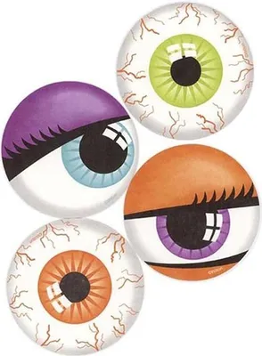 Produktbild von 12 Halloween Bierdeckel - Augäpfel