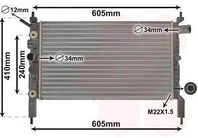 Produktbild von VAN WEZEL 37002026 Kühler Wasserkühler Motorkühler für OPEL Astra F CC (T92) Astra F Caravan (T92) Astra F Limousine (T92) Astra F Cabrio (T92)