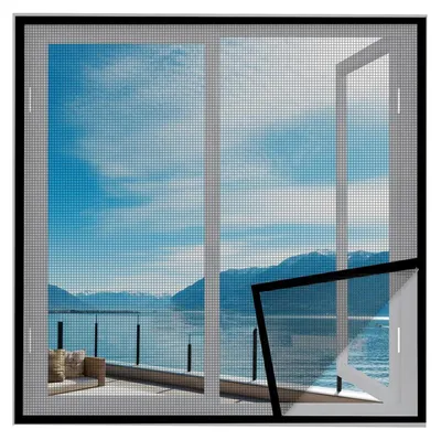 Image de Moustiquaire pour fenêtre, tissu 60x90 cm, noire, en fibres de verre, auto-adhésive