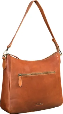 Produktbild von Benthill Damen Tasche Leder - Handtasche aus echtem Rindsleder - Umhängetasche mit Reißverschluss - Schultertasche / Ledertasche - Vintage Bag