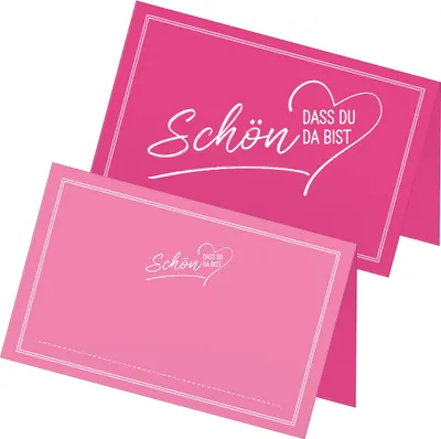 Produktbild von ITENGA 48x Tischkarten Schön dass du da bist V2 pink