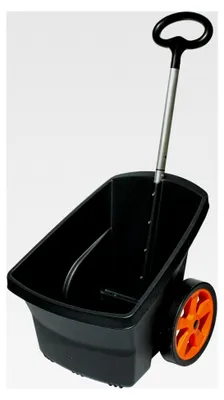 Produktbild von Gartenwagen mit 2 Rädern - Kunststofftrolley - Transportwagen für Laub und Abfall - Belastbarkeit bis 50 kg, Volumen 67 L - Schwarz