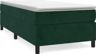 Obrázek produktu pro vidaXL Postel Boxspring s matrací Dark Green 100x200 cm Velvet