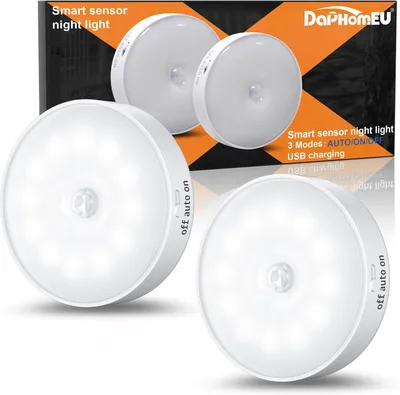 Productafbeelding van Nachtlampjes met sensor - Bewegingslampjes - Veilig Lopen - 12 Zeer Heldere Leds - Set van 2 - Koel Wit
