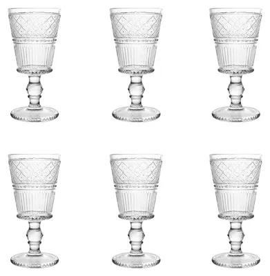 Produktbild von H&H 6er-Set Romantikgläser aus transparentem Glas, 24 cl