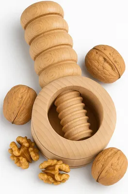 Image de Casse-noix en bois | Casse-noix en bois pour casser les noix | Casse-noix manuel classique | Ouvre-noix écologique