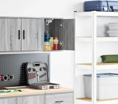 Produktbild von HOMMIE Garagen-Wandschrank/Aktenschrank - Modernes und langlebige - Grau Sonoma Holzwerkstoff NEU332279 - Büroschränke