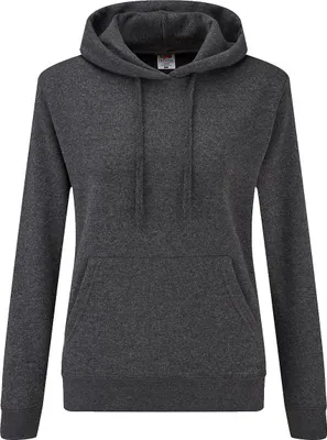 Produktbild von Fruit of the Loom Damen Pulli Pullover Sweat Hoodie Kapuzenpullover, Größe:S, Farbe:Dark Heather Grey