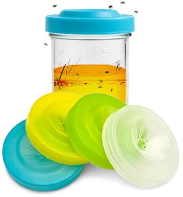 Fruchtfliegenfalle-Deckel für Weithalsgläser, 4er-Pack