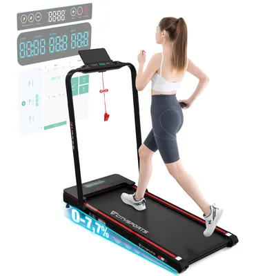 Produktbild von Elektrisches Laufband, Fitness-Laufband, 1400W faltbares Laufband Bluetooth-Lautsprecher, Geschwindigkeit 1-12 km/h Heimlaufband