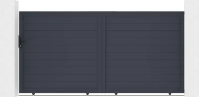 Produktbild von Schiebetor 3,5m EIGER H.180cm + 2 Pfosten H.190cm aluminium grau