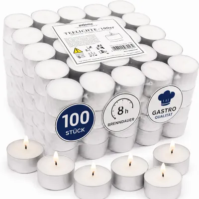 Produktbild von pajoma® 100 Teelichter 8 Std. Alu-Schale, KI-generiertes Bild
