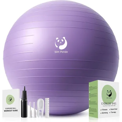 Produktbild von Gymnastikball hellviolett 75CM explosionsgeschützt mit Pumpe für Fitness Therapie Schwangerschaft Balance Training
