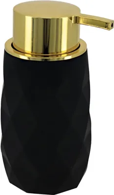 Produktbild von TENDANCE | Seifenspender - Flüssigkeitsspender - 6 x 6 x 15 cm - Schwarz-Farbe gold - Seifenhalter - mit Pumpe