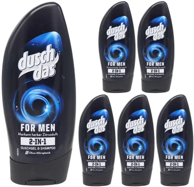 Produktbild von 6x duschdas Duschgel FOR MEN 250ml Shampoo 2-in-1 mit Zitrusduft