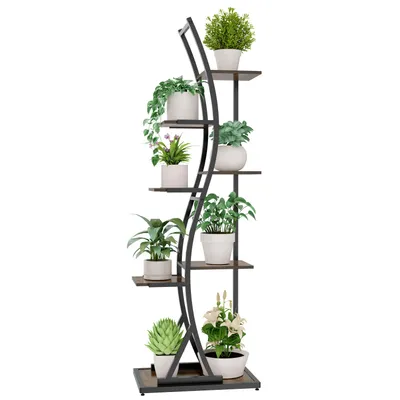 Produktbild von Ribelli Pflanzentreppe (1 St), Blumenständer, Wellen Pflanzenregal Blumenständer