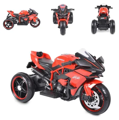 Produktbild von Moni Kinder Elektromotorrad Ninja, drei Kunststoffräder, LED-Beleuchtung, Mp3 rot