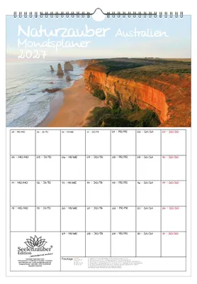 Produktbild von Naturzauber Australien Planer DIN A3 Kalender für 2027 Urlaub Landschaft Natur Koala- Seelenzauber