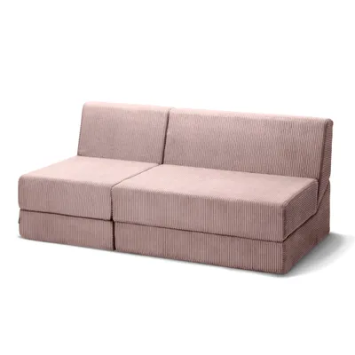 Immagine prodotto di Divano Dalia - moderno divano modulare in schiuma dalla forma chiara e geometrica, 3 persone, rosa chiaro