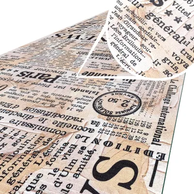 Produktbild von Küchenläufer Läufer GreenLine Flurläufer Teppichläufer Textil Newspaper Beige 52x100cm