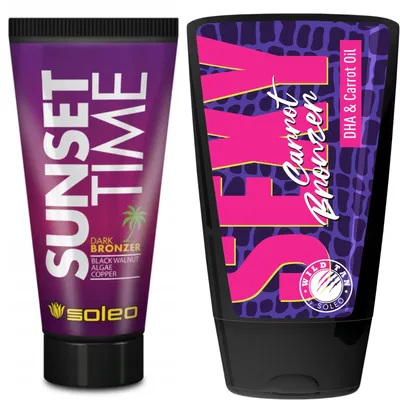 Productafbeelding van Soleo Sunset Time bruiningslotion 150 ml + Wild Tan Sexy Carrot Bronzer bruiningslotion 125 ml Bruiningsset