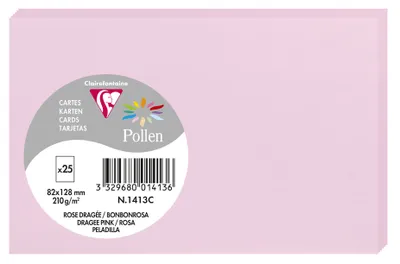 Produktbild von Clairefontaine 1413C, Rechteck, Pink, 210 g/m², 128 mm, 82 mm, 25 Blätter