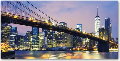 Produktbild von Tulup® Leinwandbild -100x50 cm - Wandkunst - Drucke auf Leinwand - Leinwanddruck  - Sehenswürdigkeiten & Architektur - Gelb - Brooklyn-Brücke