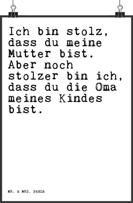 Produktbild von Mr. & Mrs. Panda Bild Ich bin stolz, dass... DIN A4 - Weiß - Geschenk, drucke, Enkel Geburt, Oma, schöner Spruch, Kunstdruck, Plakat, Wandbild, Wanddekoration, Sprüche