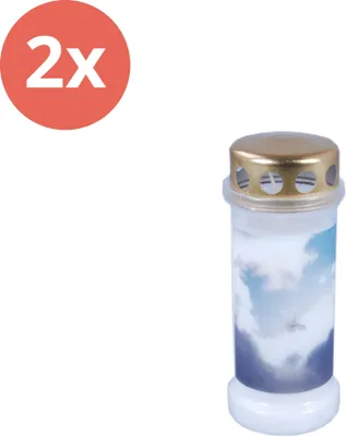 Produktbild von Bolsius - Gedenklicht - Mit Deckel - Sky - 70 Brennstunden - Vorteilspack - 2 Stücke
