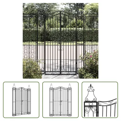 Produktbild von The Living Store Gartentor Schwarz 121x8x180 cm Schmiedeeisen
