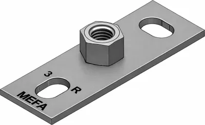 Produktbild von MEFA Grundplatte Typ I, Anschluss M8/M10 Platte 108x35x4 mm, 1 Stk.