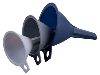 Produktbild von Tasty Trichterset 3-tlg. aus Kunststoff, Einfülltrichter Küchentrichter für Flaschen Gläser Kanister, spülmaschinengeeignet, 13,7 cm