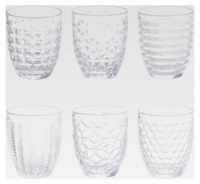 Produktbild von Wassergläser, 320 ml, 6 Stück, aus Glas, transparent, mit Reliefverzierung