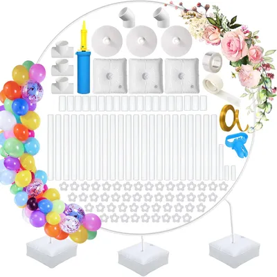 Ballonbogen-Set, weiß, verstellbar, DIY, mit Basis