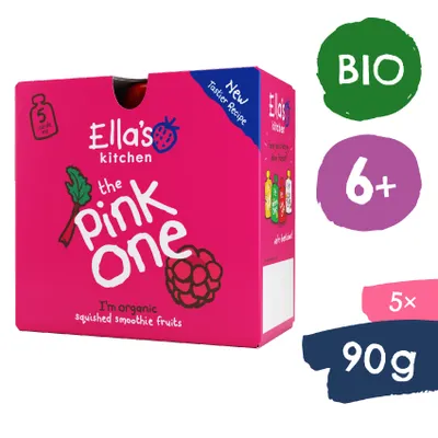 Productafbeelding van Ella's Kitchen Biologische Roze Smoothie met rabarber (5x90 gram)