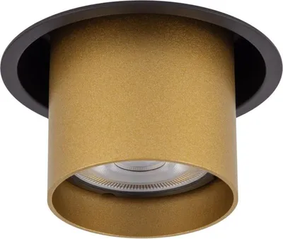 Produktbild von Einbaustrahler Metall rund D: 8.3 cm in Schwarz Gold GU10 Modern
