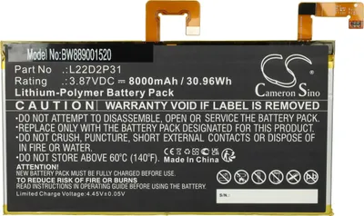 Produktbild von vhbw Akku Ersatz für Lenovo L22D2P31 für Tablet Pad (8000 mAh, 3,87 V, Li-Polymer)