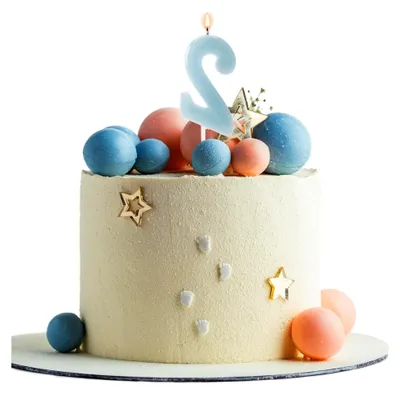 Produktbild von Zahlenkerze 2 in Blau für den Geburtstag