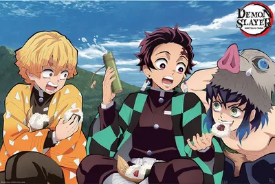 Immagine prodotto di L'uccisore di demoni - Poster - Tanjiro, Zenitsu, Inosuke