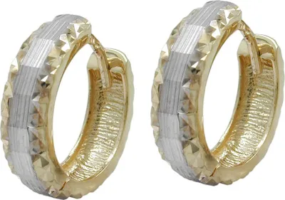 Produktbild von Creolen Creole Kreolen bicolor diamantiert 9Kt 375 Gold Ohrschmuck Damen