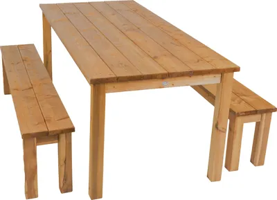Produktbild von AXI Louise Picknicktisch aus Holz in Braun für 6 Personen | Picknick Tisch / Picnic Table / Picknickbank für Erwachsene | Set für den Garten | 200 x