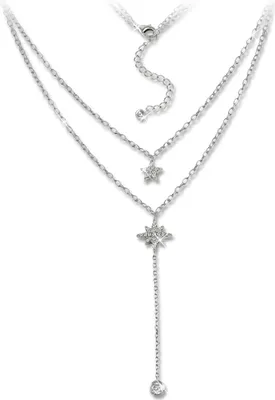 Produktbild von SilberDream Zirkonia Halskette 48cm 925 Silber Damen Schmuck Sterne GSK408W